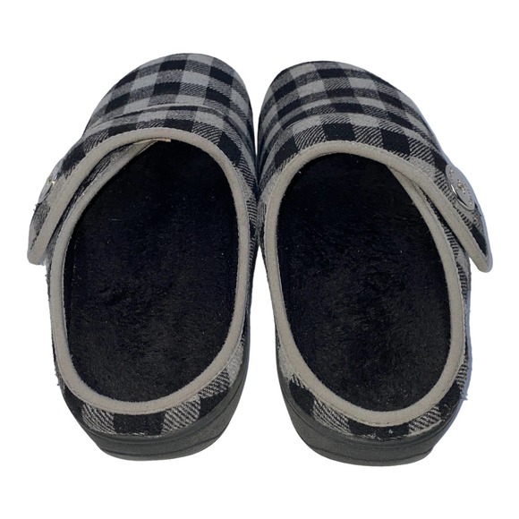 Vionic Sadie Gray Plaid Checkered Slipper Mule Adjustable Strap Orthotic sz 7 - Picture 9 of 12